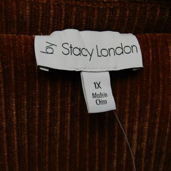 NEW STACY LONDON Womens Jacket Tobacco Orange Button Front  Corduroy Size 1X - Picture 8 of 8
